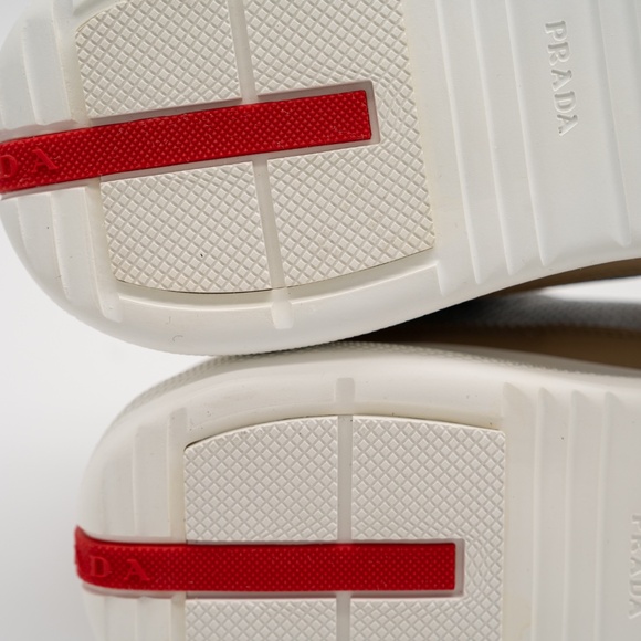 size 8uk 9 US Prada America's Cup sneakers Patent leather technical fabric Beige - Picture 7 of 15